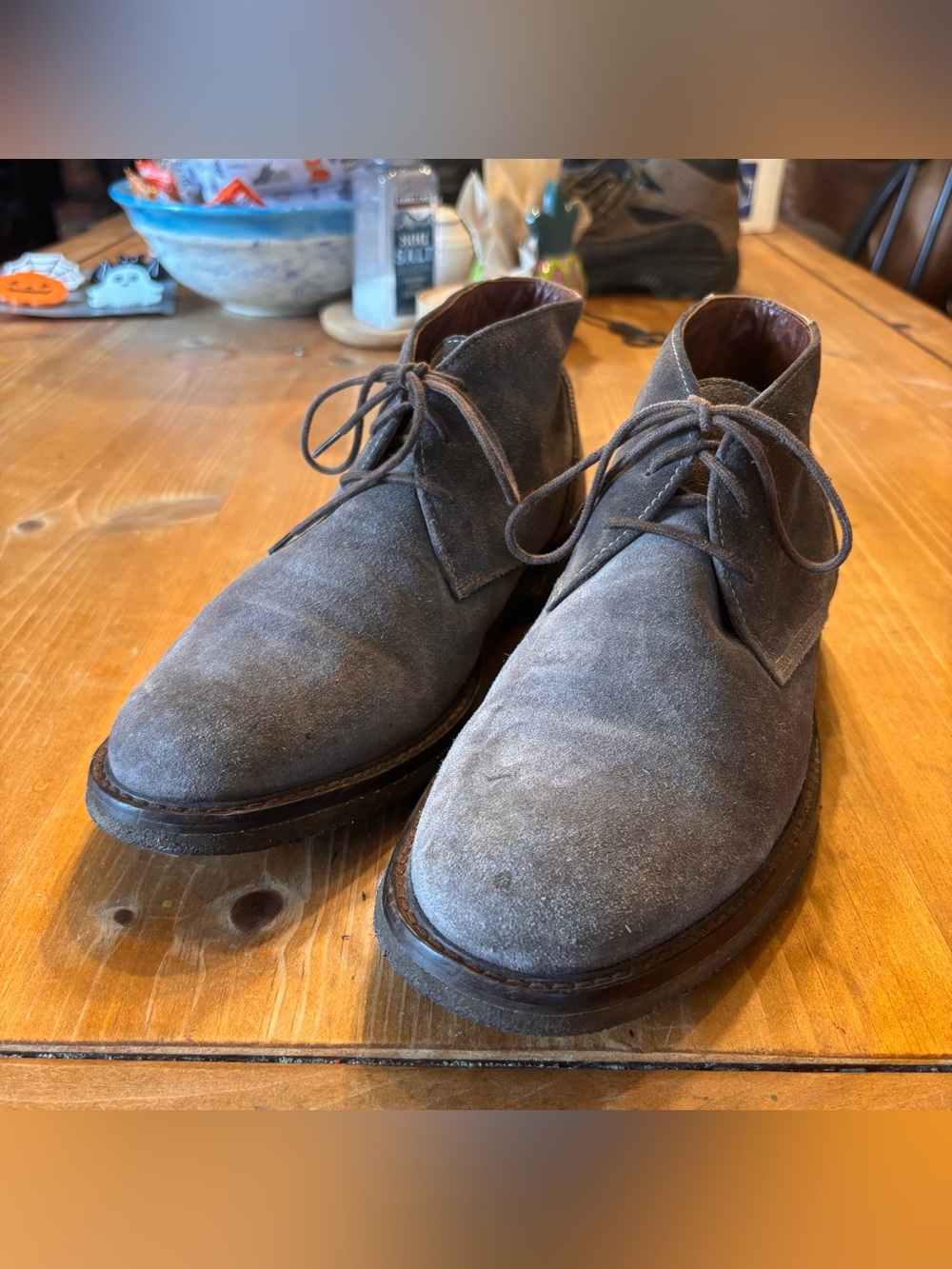 Johnston & Murphy mens Copeland suede chukka boots gray 8.5